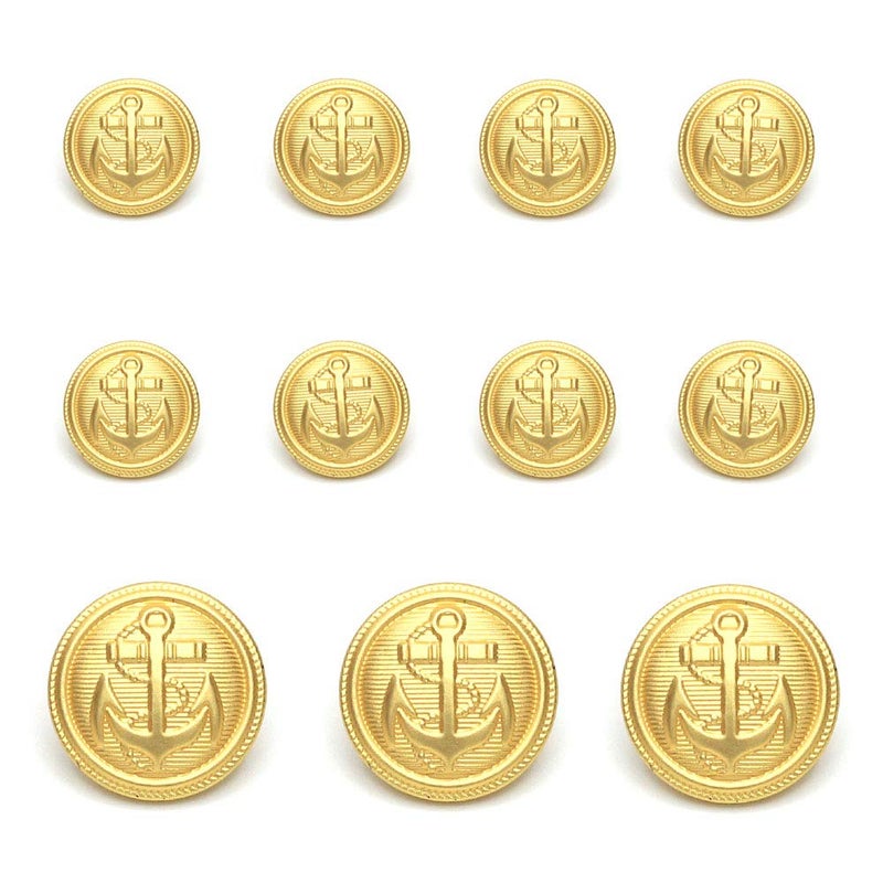 Enosea 11 Pcs Gold Metal Blazer& Suit Buttons Set -Premium Sewing Buttons for Coat Jacket - Image 2